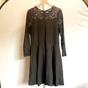 Long sleeve lace flare dress